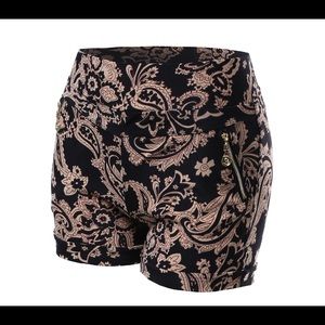 3 for $10 - Paisley gold/black shorts